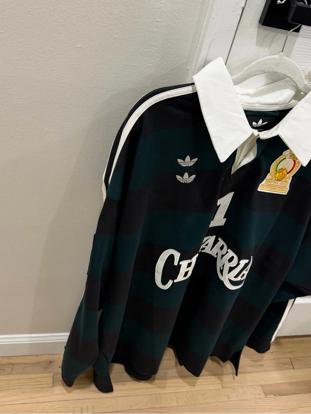 Adidas x Willy Chavarria Long Sleeve Rugby Shirt Men Size L